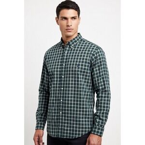 Polo Ralph Lauren Plaid Classic Fit Button Down Shirt Green Blue Small Pony